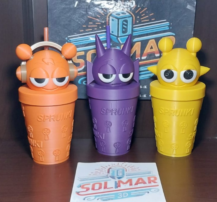 Vasos, personajes Sprunki en 3d