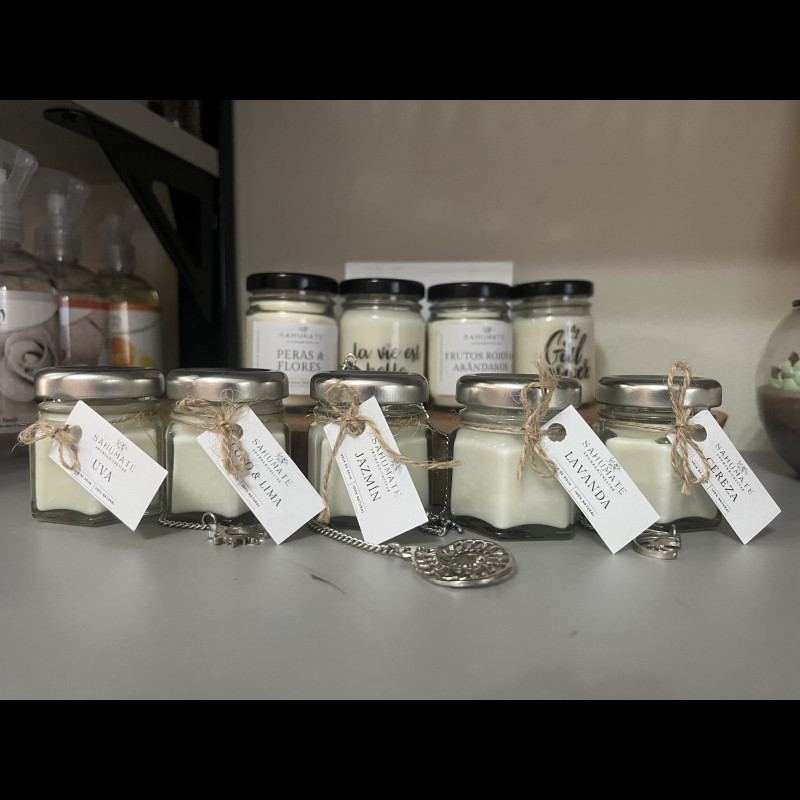 Velas en recipiente mini circular/hexagonal